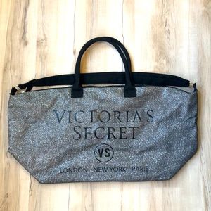 Victoria’s Secret full glitter zip-top tote bag